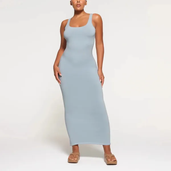 White Sleeveless Bodycon Midi Dress - 4