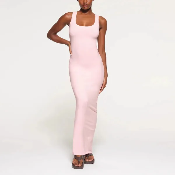 White Sleeveless Bodycon Midi Dress - 7