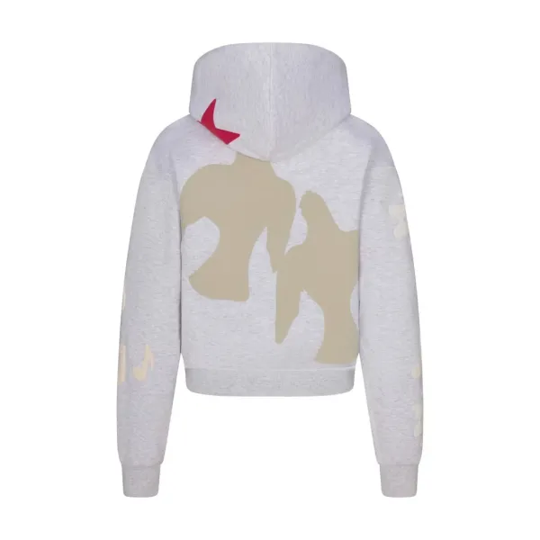 Skims Bear Graphic Cropped Hoodie Gray - 7