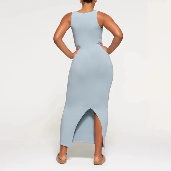 White Sleeveless Bodycon Midi Dress - 6