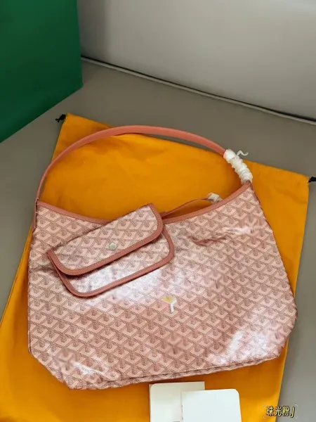 Goyard Saint Louis Hobo Bag Blue Monogram Canvas Handbag - 5