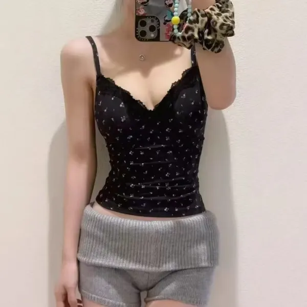 Black Floral Lace-Trimmed Boyshorts Underwear - 3