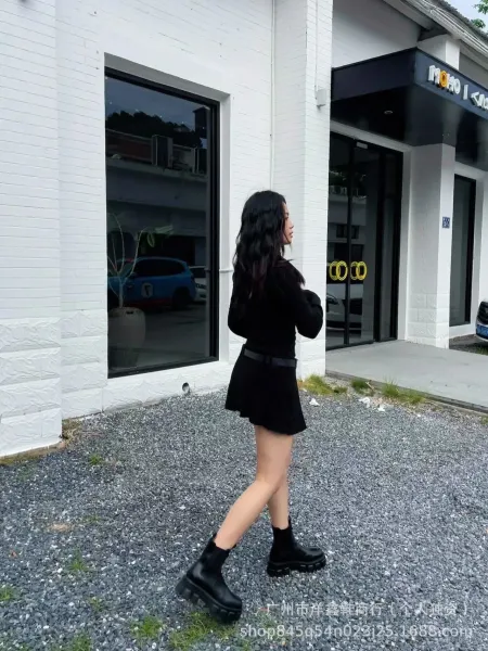 Prada Cleated Chelsea Boots Black - 4