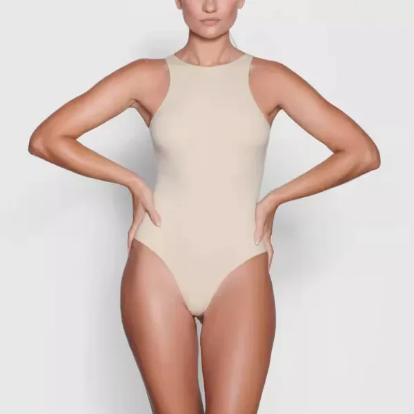 Black High-Neck Sleeveless Bodysuit - 5