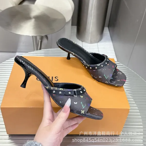 Louis Vuitton Multicolor Monogram Mule White Heels - 16