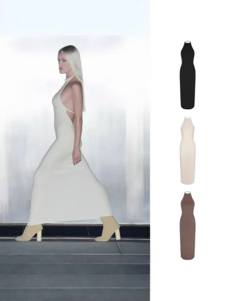 Black High-Neck Midi Dress - 2