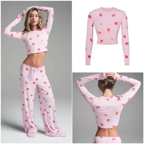 GRA Printed Cami Set Pink - 4
