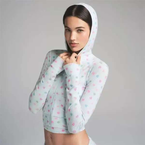 Design Heart Print Wide-Leg Pajama Pants White - 4