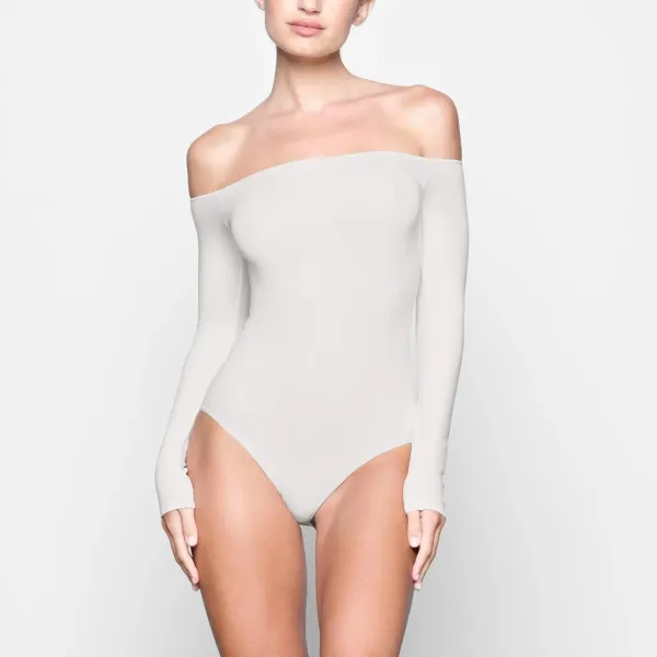 Saint Tears Off-Shoulder Long Sleeve Bodysuit Light Blue - 3