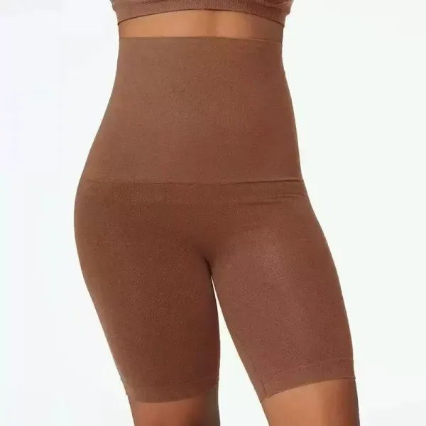 High-Waisted Seamless Bike Shorts Brown Activewear - 5