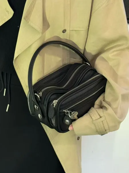 Balenciaga Hourglass Mini Black Leather Handbag - 12