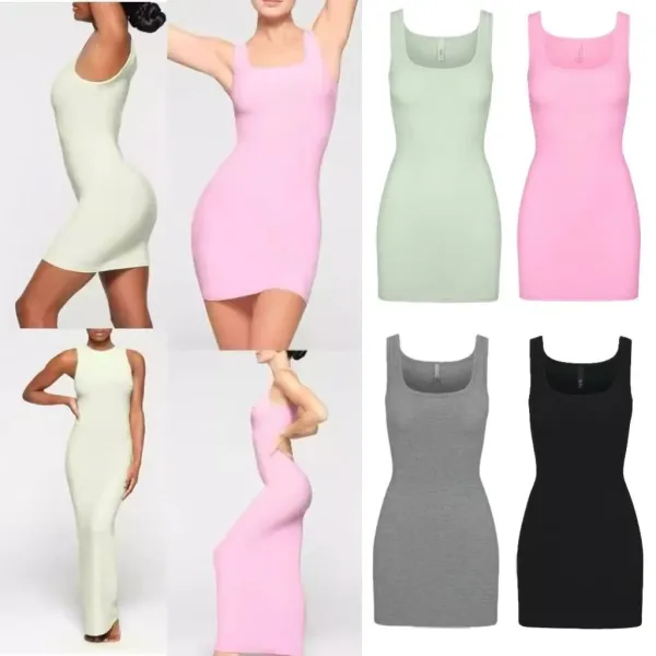 Basic Gray Racerback Tank Top - 2