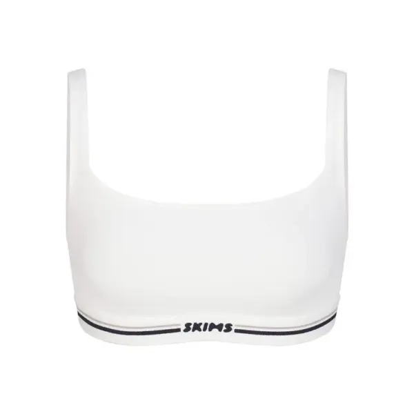 Skims Cotton-Covered Bralette White Underwear - 11