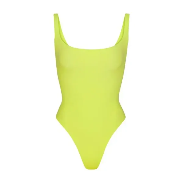 Skims Sculpting Square-Neck Bodysuit Brown Swimwear - 6
