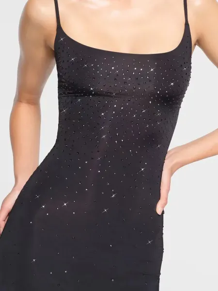 Saint Tears Crystal-Embellished Nude Slip Dress - 6