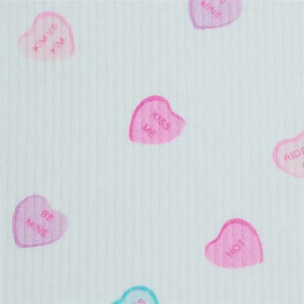 Design Heart Print Wide-Leg Pajama Pants White - 8