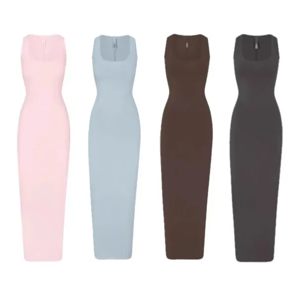 White Sleeveless Bodycon Midi Dress - 2