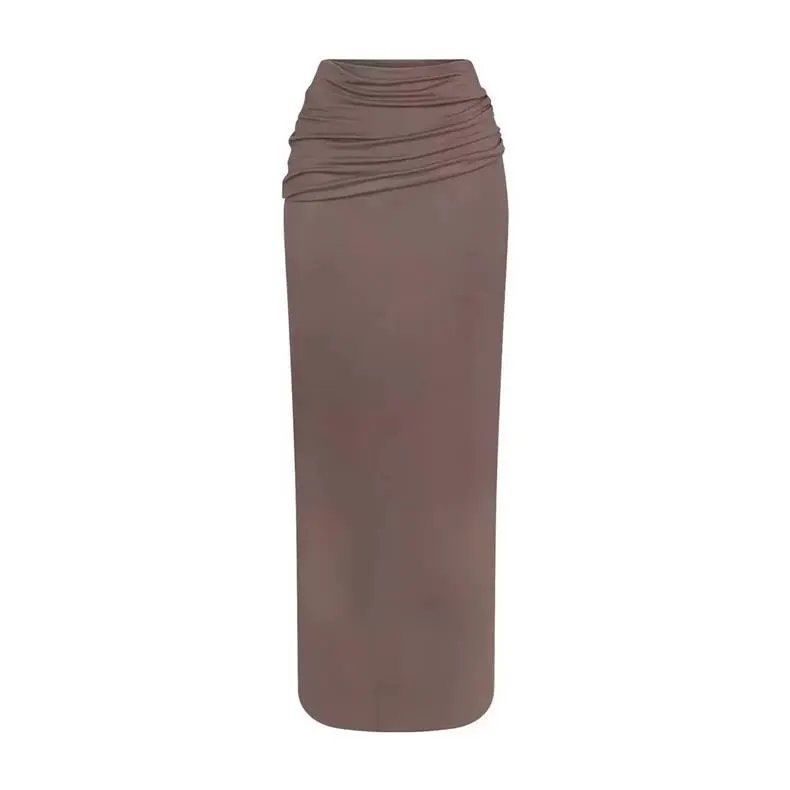 Off-White Draped Wrap Skirt Beige Skirt - 15