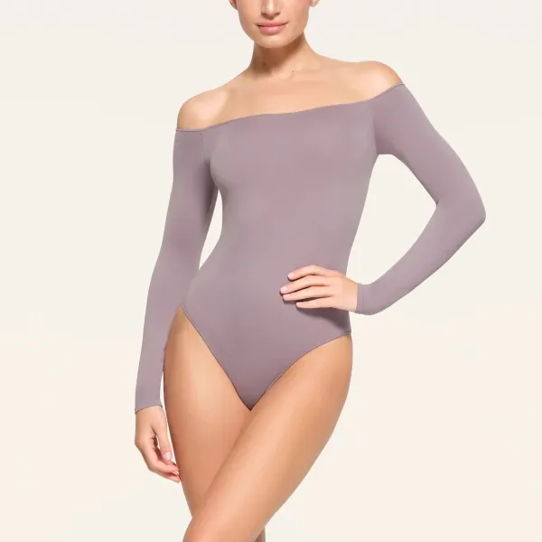 Saint Tears Off-Shoulder Long Sleeve Bodysuit Light Blue - 6