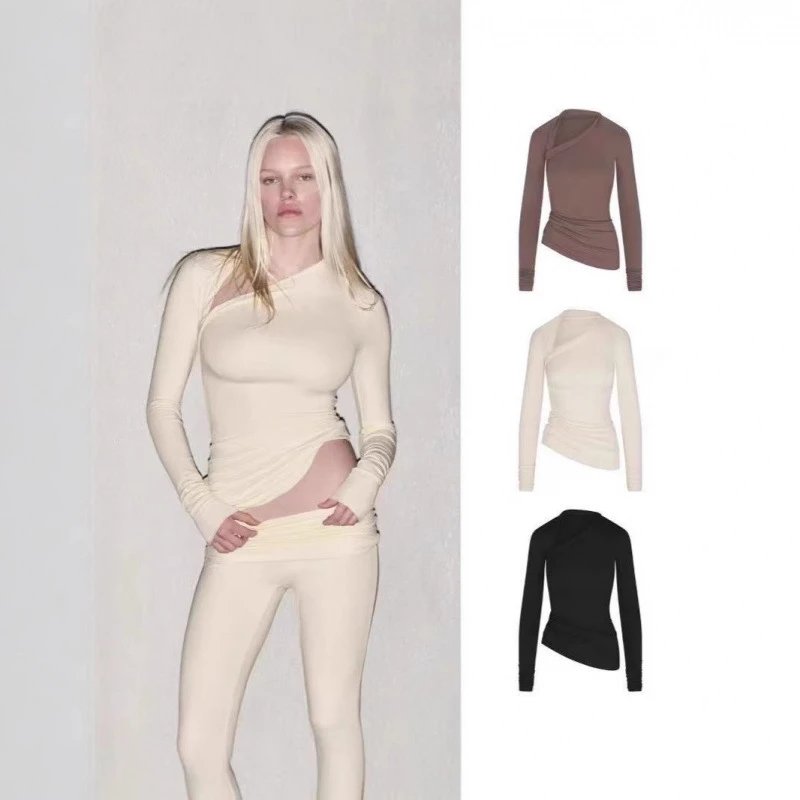 SKIMS Asymmetric Long Sleeve Top