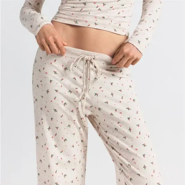 GRA Floral Print Cropped Long-Sleeve Top Beige - 9