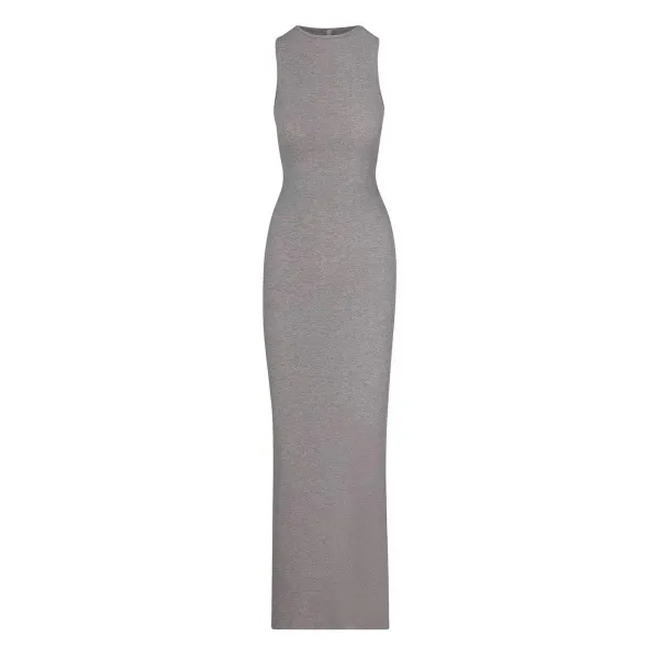 Olive Ribbed Sleeveless Maxi Dress - 5