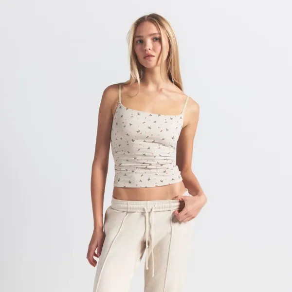 Design Lace-Texture Camisole Top Gray - 11