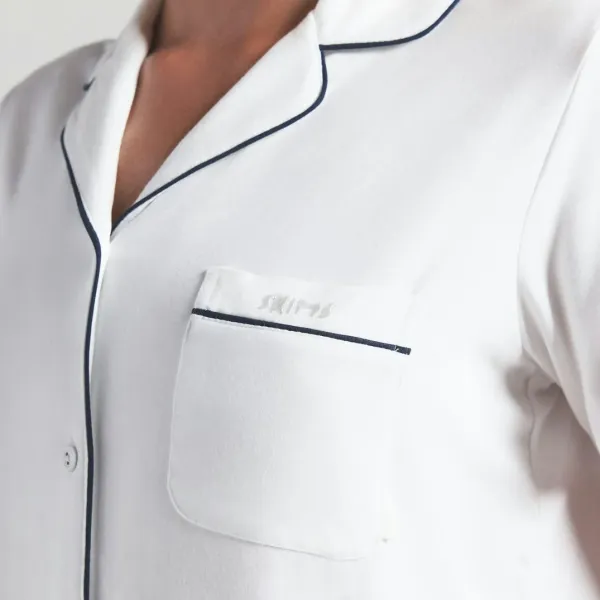 Pink Short-Sleeve Button-Up Pajama Set Sleepwear - 6
