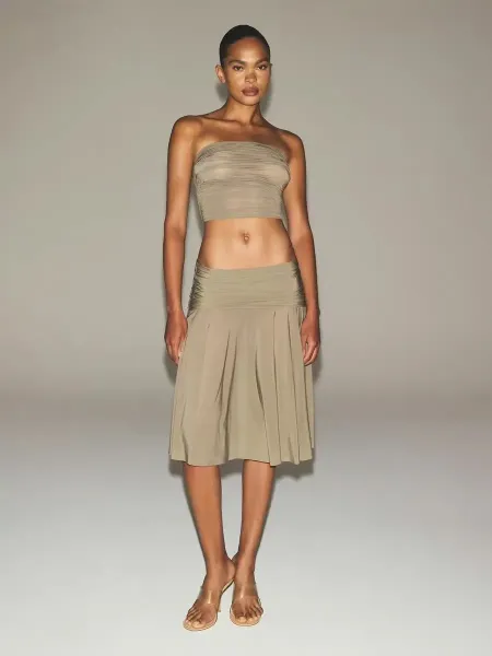 Design Pleated Tube Top Peach - 6