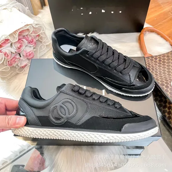 Chanel Tennis Classic White and Black Leather Sneakers - 21