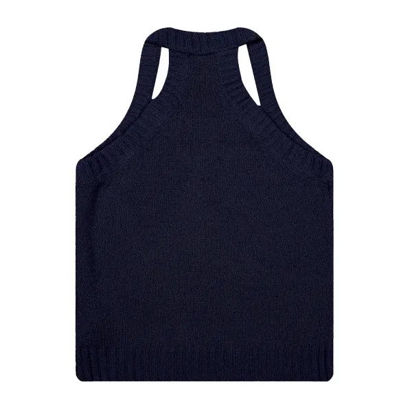 GRA Knit Halter Vest Top White - 10