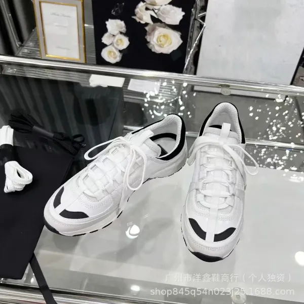 Chanel CC Logo Chunky Sneakers Gold Pink Beige Multicolor Sneakers - 32