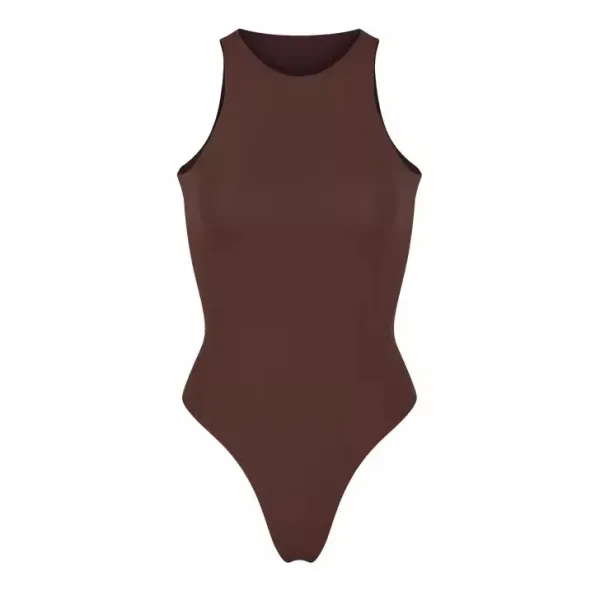 Black High-Neck Sleeveless Bodysuit - 13