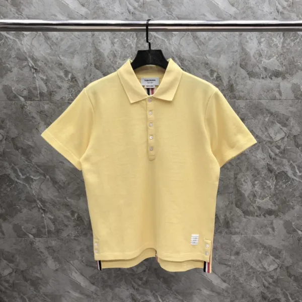 Thom Browne Classic Four-Bar Stripe Gray Polo - 6