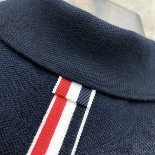 Thom Browne Classic Four-Bar Stripe Gray Polo - 37