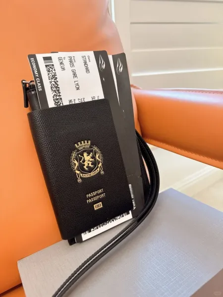 Balenciaga Passport Holder Black Leather Accessory - 11
