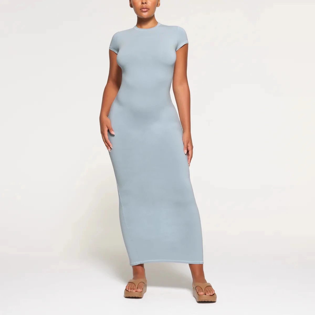 Saint Tears Minimalist Midi Dress Gray - 3