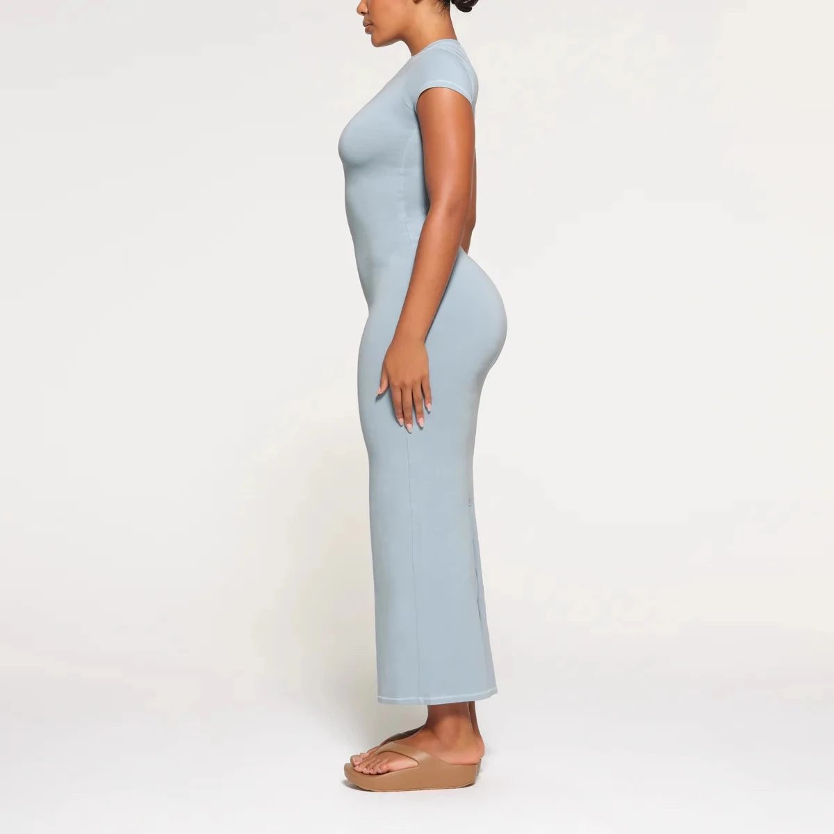Saint Tears Minimalist Midi Dress Gray - 4
