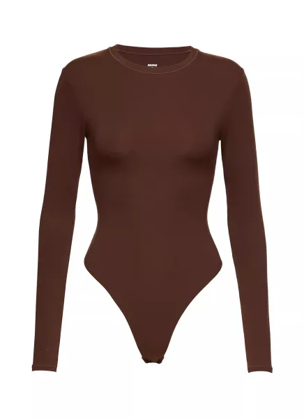GRA Seamless Long Sleeve Bodysuit Brown - 6