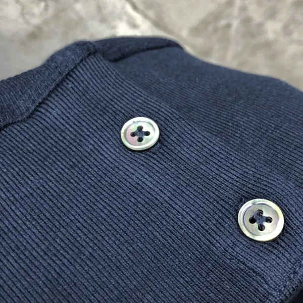 Thom Browne Classic Four-Bar Stripe Gray Knit Polo - 34