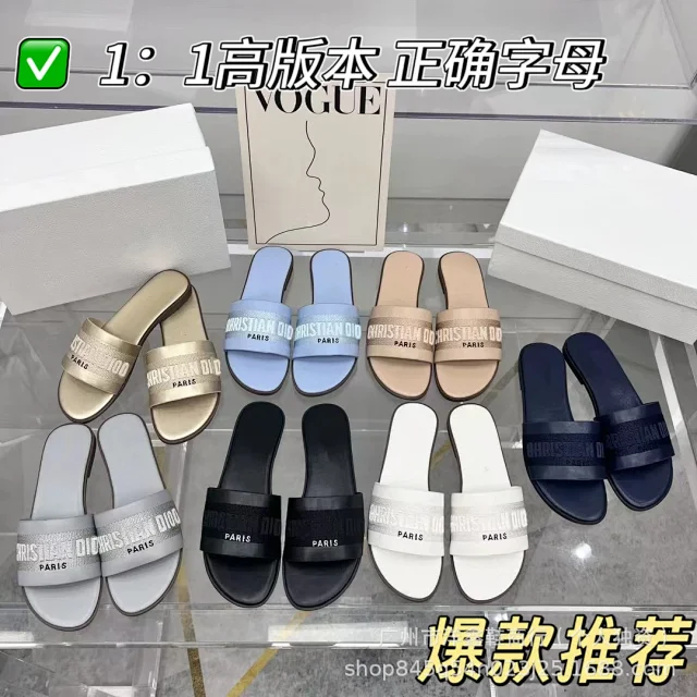 Dior Sandals Logo Strap Flat Slide product detail image 1