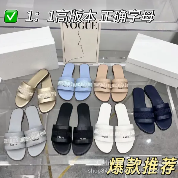 Dior J'Adior Slide Navy Blue Slippers - 2