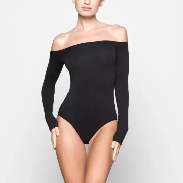 Saint Tears Off-Shoulder Long Sleeve Bodysuit Light Blue - 5