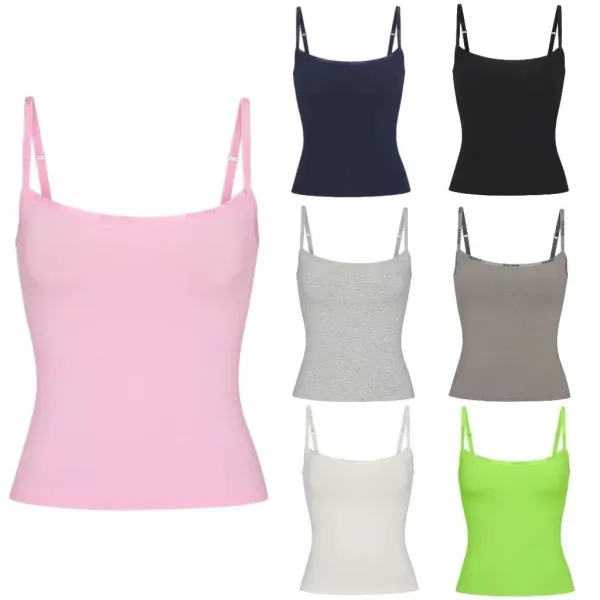GRA Neon Green Ribbed Cami Vest-Top - 2