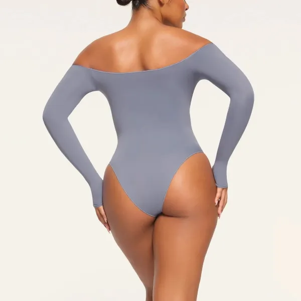 Saint Tears Off-Shoulder Long Sleeve Bodysuit Light Blue - 8