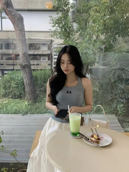 GRA Knit Halter Vest Top White - 24