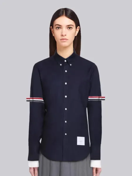 Thom Browne Classic Four-Bar Stripe Shirt Gray - 5