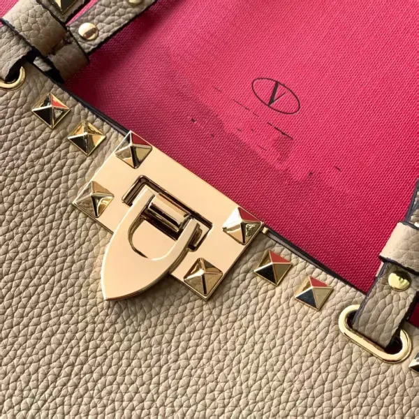 Valentino Garavani Rockstud Metallic Silver Tote Bag - 9