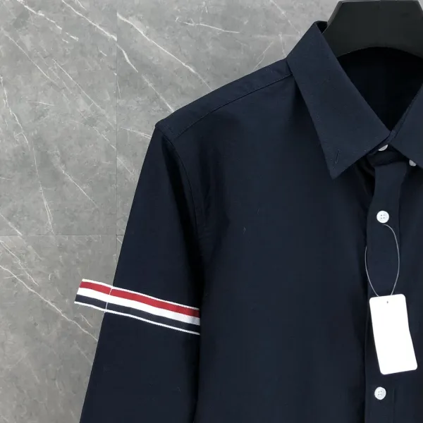 Thom Browne Classic Four-Bar Stripe Shirt Gray - 14