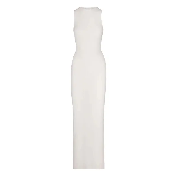 Olive Ribbed Sleeveless Maxi Dress - 7